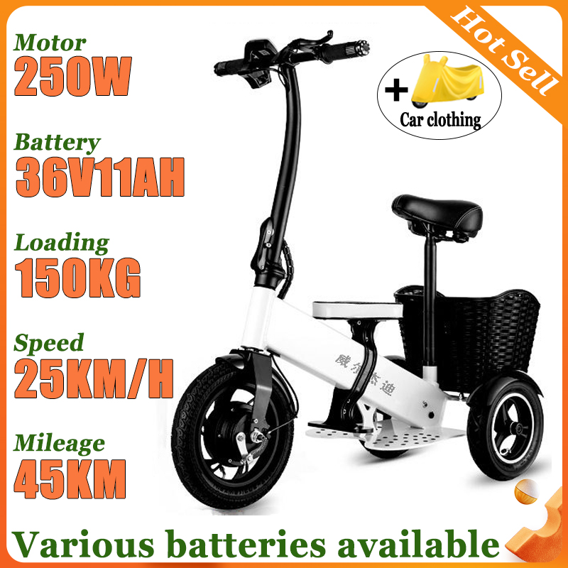 Folding Electric Scooter - Triciclo elétrico adulto portátil dobrável pai-filho
