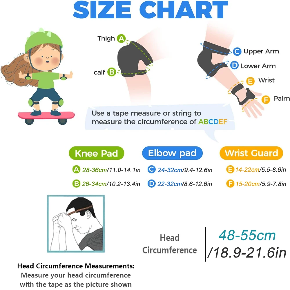 7 pçs/set crianças capacete da - Scooter Helmet Set avaliação e preço