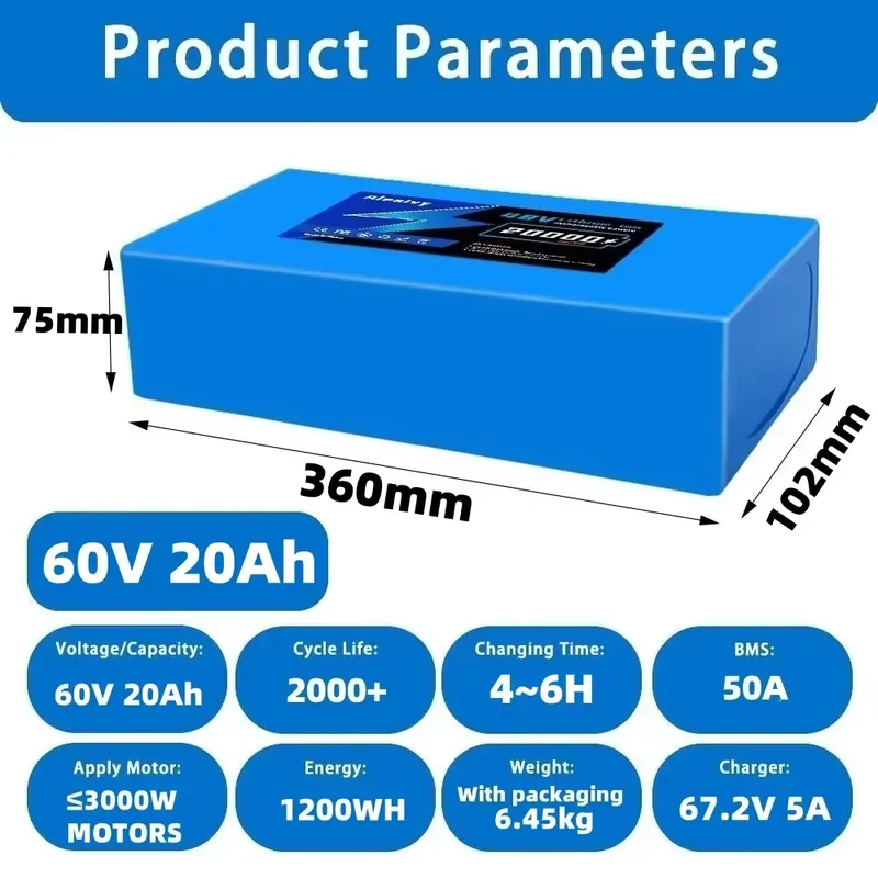 Bateria de lítio 21700 de 60V  - 60V 30Ah 21700 Battery Pack avaliação e preço